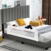 60-Inch Foldable Bed Rail Swing Down Baby Bed Guard Rail with Adjustable Safety Strap