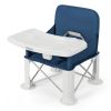 Portable Baby Booster Seat with Straps and Double Tray