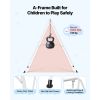 Toddler Swing and Jumper, 2 in 1 Swing Set and Bouncer, Soft Cushion with Foldable A-Frame Metal Stand, Heavy-Duty Thick Ropes