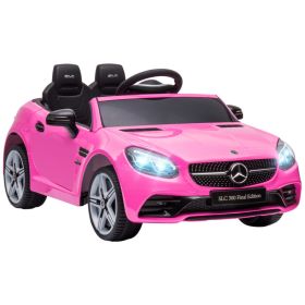 Mercedes SLC 300 Licensed Kids Electric Car with Remote Control, 12V Battery Powered Kids Ride on Car with Music, Lights, Suspension for 3-6 Years Old (Option: Pink-1080x560x290 mm)