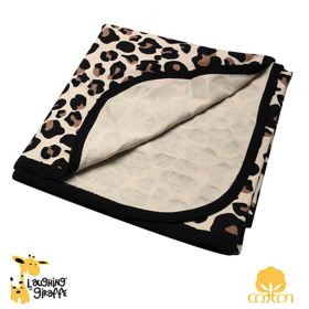 The Laughing Giraffe Receiving Blanket (Color: Tan Leopard, size: One Size)