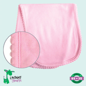 The Laughing Giraffe Baby Scallop Burp Cloth (Color: pink, size: One Size)