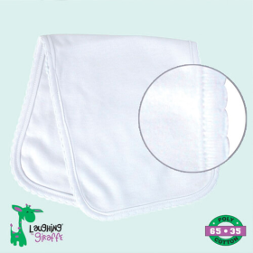 The Laughing Giraffe Baby Scallop Burp Cloth (Color: White, size: One Size)