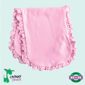 The Laughing Giraffe Baby Ruffle Burp Cloths (Color: pink, size: One Size)