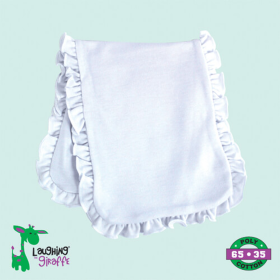 The Laughing Giraffe Baby Ruffle Burp Cloths (Color: White, size: One Size)
