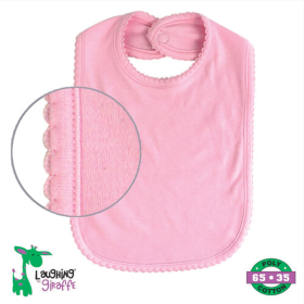 The Laughing Giraffe Baby Bibs With Scallop Trim (Color: pink, size: One Size)