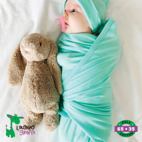 The Laughing Giraffe Baby Swaddle Blanket (Color: Mint, size: One Size)