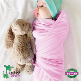 The Laughing Giraffe Baby Swaddle Blanket (Color: pink, size: One Size)