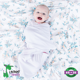 The Laughing Giraffe Baby Swaddle Blanket (Color: White, size: One Size)