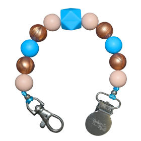 Pacifier Clip (Color: Copper Blues)