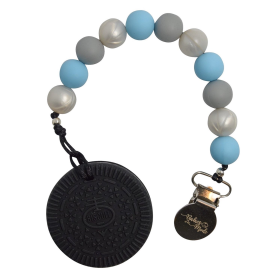 Baby Pacifier Clip (Color: Celeste Blue Chocolate Cookie)