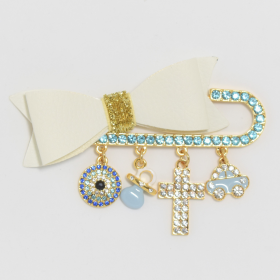 Baby Pins (Color: Cross White Bow)