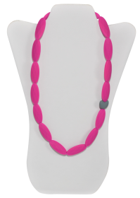 Teether Necklace (Color: Fuchsia Heart)