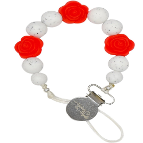 Pacifier Clip (Color: Flower Power Red)