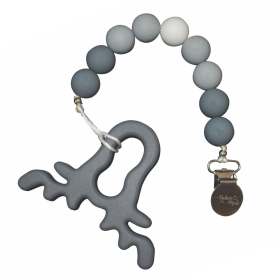 Baby Pacifier Clip (Color: Gray Moose)
