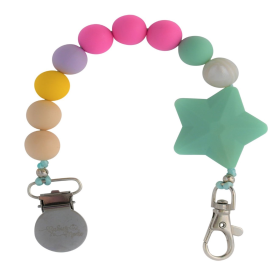 Pacifier Clip (Color: Mint Candy Star)