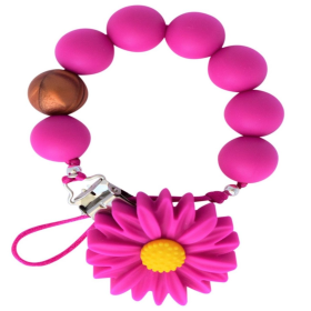 Pacifier Clip (Color: Magenta Daisy)