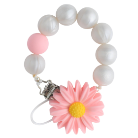 Pacifier Clip (Color: Pearl Daisy)