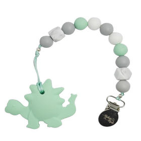 Baby Pacifier Clip (Color: Teeth-Rex Mint)