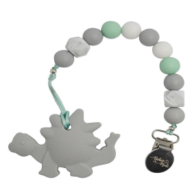 Baby Pacifier Clip (Color: Teeth-Rex Steel)