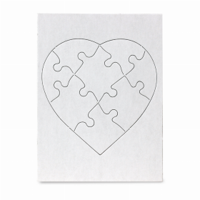 Blank Puzzles (Color: Heart, size: 6inx8in)