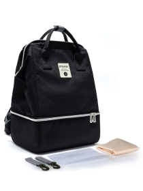 Mom Multi-functional Diaper Bag (Color: Black, size: One Size)