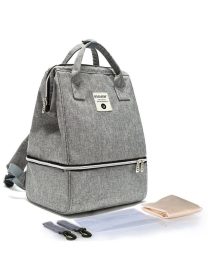 Mom Multi-functional Diaper Bag (Color: gray, size: One Size)