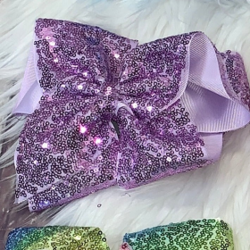 Sequin Hair Bows (Color: Lavender, size: Super Extra Large)