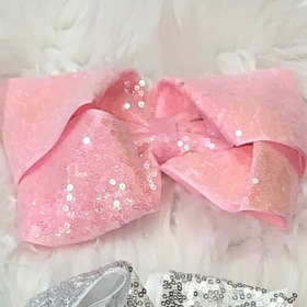 Sequin Hair Bows (Color: Light Pink, size: Super Extra Large)
