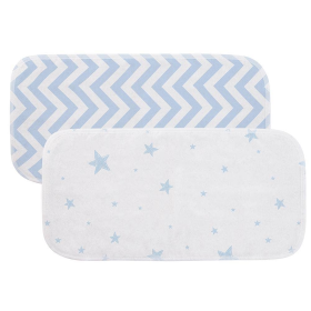 Burp Pads Flannel 2Pk (Color: Blue Chevron / Blue Star)