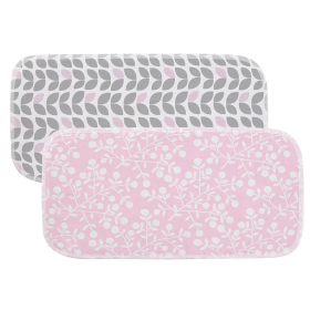 Burp Pads Flannel 2Pk (Color: Grey Petal / Pink Berries)