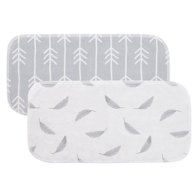 Burp Pads Flannel 2Pk (Color: Grey One Direction / Grey Feather)