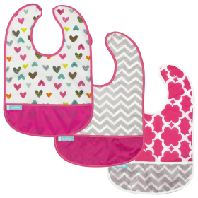 Cleanbib | 3Pack (Color: Heart / Modren Flower / Chevron, size: 6-12m)