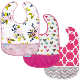 Cleanbib Waterproof Bib (Color: pink, size: 6-12m)