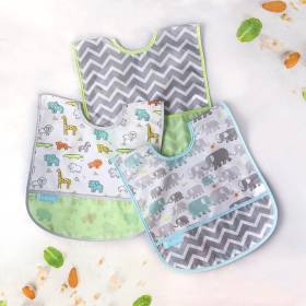Cleanbib | 3Pack (Color: Safari  / Elephant / Chevron Grey, size: 6-12m)