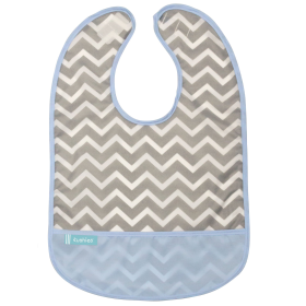 Cleanbib (Color: Chevron Blue Print, size: 6-12m)