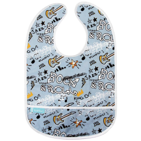 Cleanbib Waterproof Bib (Color: Blue Rock Graffiti Print, size: 6-12m)