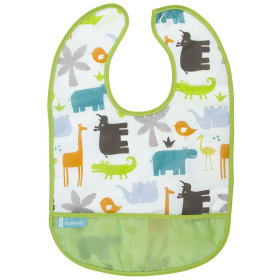 Cleanbib Waterproof Bib (Color: White Jungle Print, size: 6-12m)