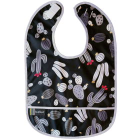 Cleanbib Waterproof Bib (Color: Black Cactus Print, size: 6-12m)