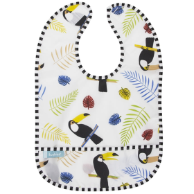 Cleanbib (Color: Tropical Toucans Print, size: 12M Plus)
