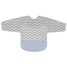 Cleanbib Wp Bib W/Slvs (Color: Blue Chevron Print, size: 6-12m)