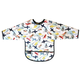 Cleanbib Wp Bib W/Slvs (Color: White Airplane Print, size: 6-12m)