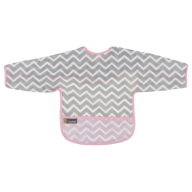 Cleanbib Wp Bib W/Slvs (Color: Pink Chevron Print, size: 6-12m)