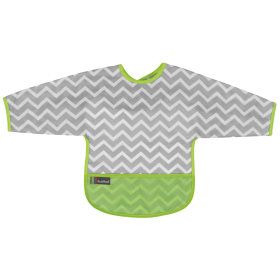 Cleanbib Wp Bib W/Slvs (Color: Green Chevron Print, size: 6-12m)