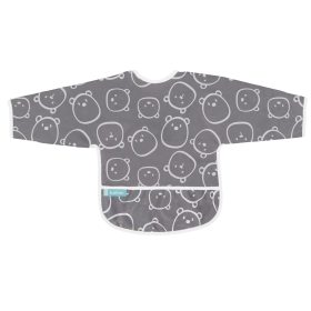 Cleanbib Wp Bib W/Slvs (Color: Charcoal Bears Print, size: 6-12m)