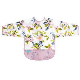 Cleanbib Wp Bib W/Slvs (Color: Pnk Gdn Flowers Print, size: 12-24m)