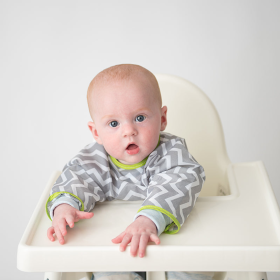 Cleanbib Wp Bib W/Slvs (Color: Green Chevron Print, size: 12-24m)