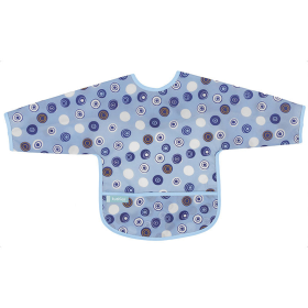 W Clean Bib With Sleeved (Color: Crazy Circle 2 Print, size: 2-4yrs)