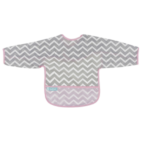 Cleanbib Wp Bib W/Slvs (Color: Pink Chevron Print, size: 2-4yrs)