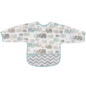 Cleanbib Wp Bib W/Slvs (Color: White Elephants Print, size: 2-4yrs)